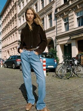 Zara 90'SClassic High-Rise Straight Women’s Jeans - Light Blue